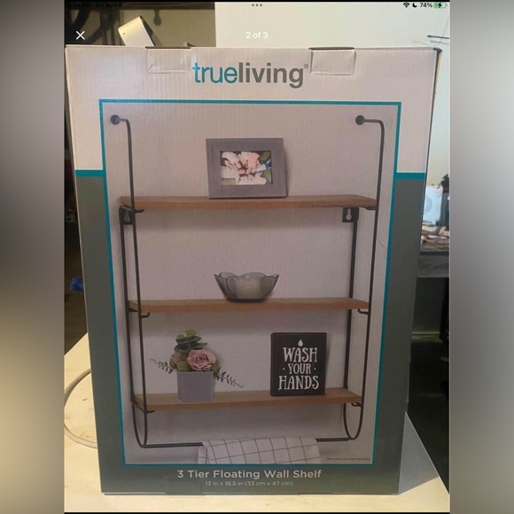 True Living 3 Tier Floating Wall Shelf 13 in x 18.5 in
New in box - Picture 1 of 3